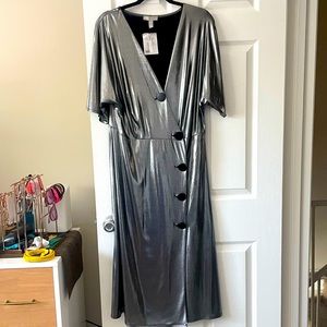 Silver Short Sleeve Dress